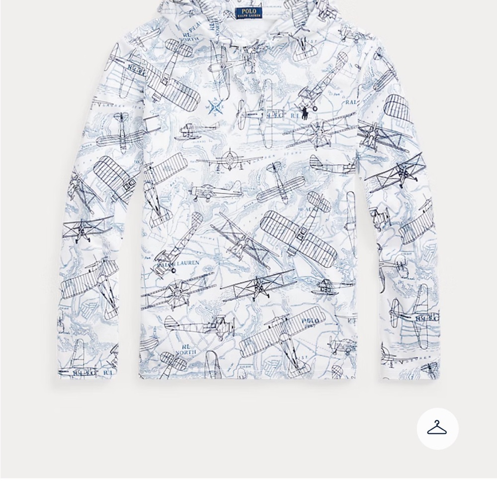 Polo Ralph Lauren White and Blue Graphic hooded t shirt - Picture 4 of 8